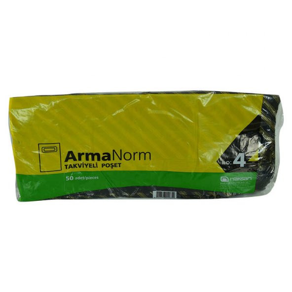 ArmaNorm Takviyeli Çanta Poşet Siyah Çizgili Desen 40X50 50 Adet No:4 - 3