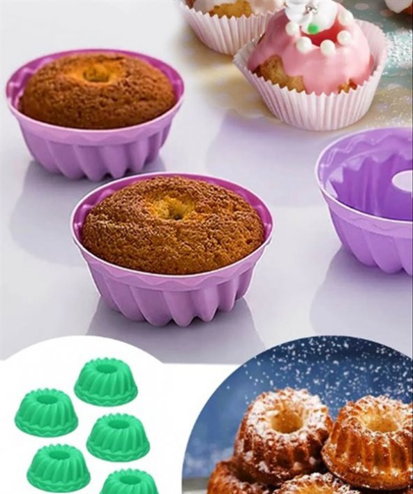 Muffin Kek Kalıbı Silikon 6 Adet - 2