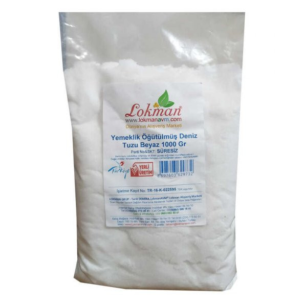 Yemeklik Öğütülmüş Deniz Tuzu Beyaz 1000 Gr - 2