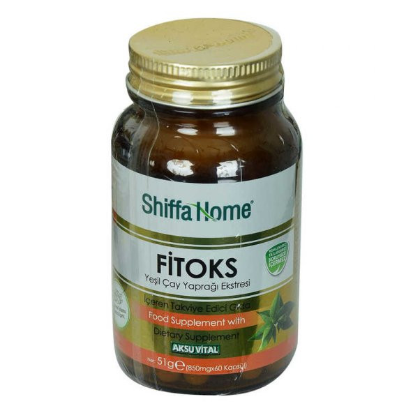 Shiffa Home Fitoks Yeşil Çay Yaprağı Ekstresi Diyet Takviyesi 850 Mg x 60 Kapsül
