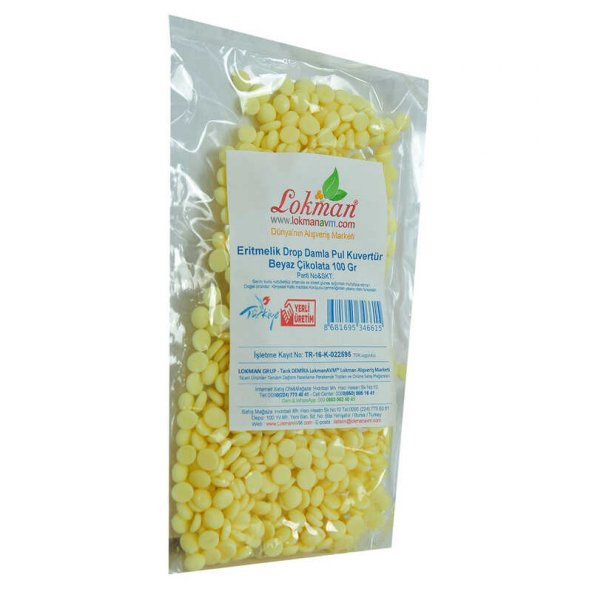 Beyaz Çikolata Eritmelik Drop Damla Pul Kuvertür 100 Gr Paket - 3