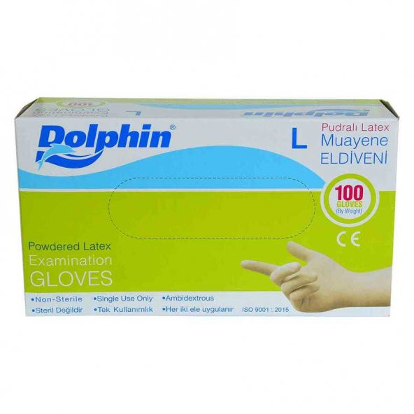 Pudralı Beyaz Latex Muayene Eldiveni Büyük Boy (L) 100 Lü Paket - 2