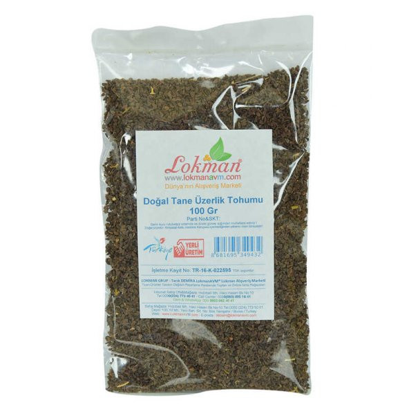 Doğal Üzerlik Tohumu Tane 100 Gr Paket - 6