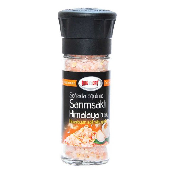 Sarımsaklı Himalaya Çakıl Tuzu Cam Değirmen 110 Gr - 10