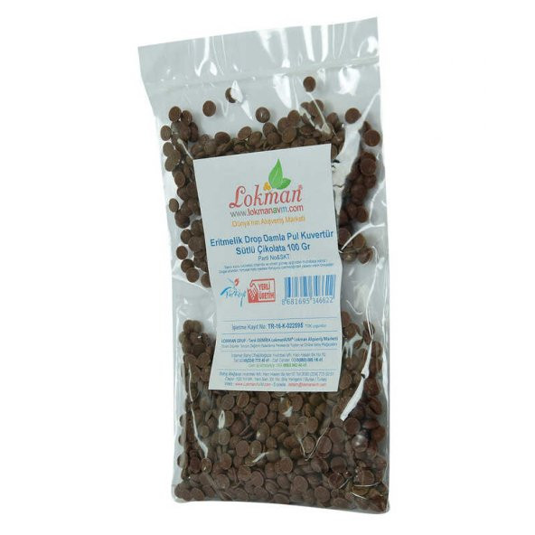 Sütlü Çikolata Eritmelik Drop Damla Pul Kuvertür 100 Gr Paket - 9