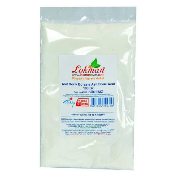 Asit Borik Borasis Asit Boric Acid 100 Gr Paket