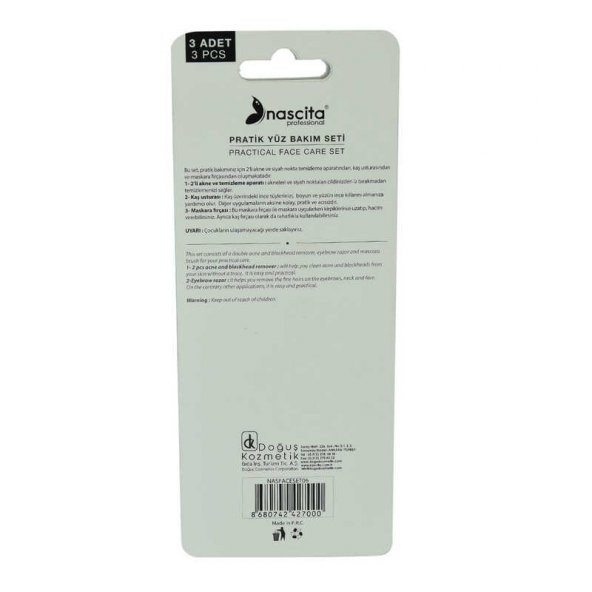 Profesyonel Pratik Yüz Bakım Seti - 2 Li Akne Aparatı Kaş Usturası Maskara Fırçası 4 Lü Set 1 Adet - 6