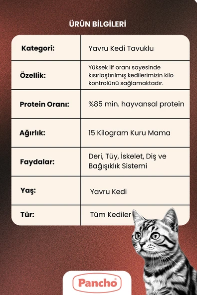 Pancho Tavuklu Yavru Kedi Maması 15 KG - 2
