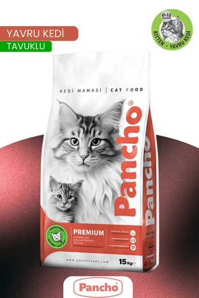 Pancho Tavuklu Yavru Kedi Maması 15 KG