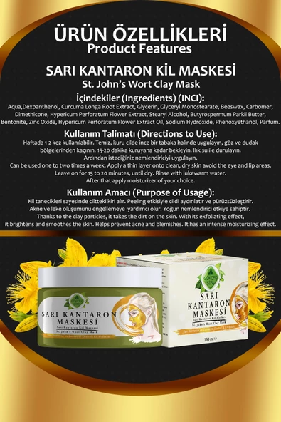 Sarı Kantaron Kil Maskesi 150 ML - 2