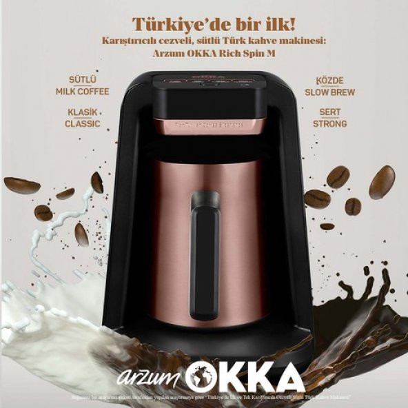 Arzum OK0012 Okka Rich Spin M Türk Kahve Makinesi - Bakır - 5