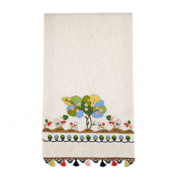 Ağaç Temalı Keten Runner - 2