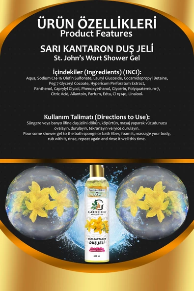 Sarı Kantaron Duş Jeli 400 ML (SLS-SLES-Alkol-Paraben İçermez) - 2