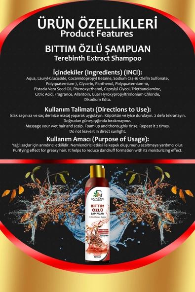 Bıttım Şampuan 400 ML (SLS-SLES-Alkol-Paraben İçermez) - 2