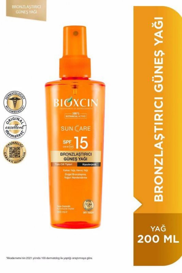 Bioxcin Sun Care SPF15 Bronzlaştırıcı Güneş Yağı 200 ml - 2