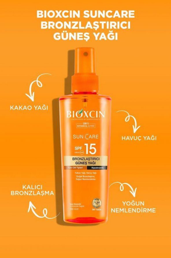 Bioxcin Sun Care SPF15 Bronzlaştırıcı Güneş Yağı 200 ml - 3