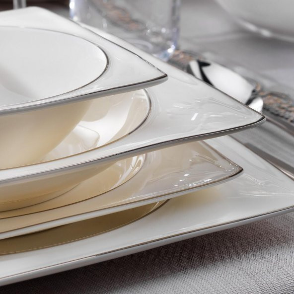 Schafer Glamor Pure Yemek Takımı 60 Parça Platin - Resim 3