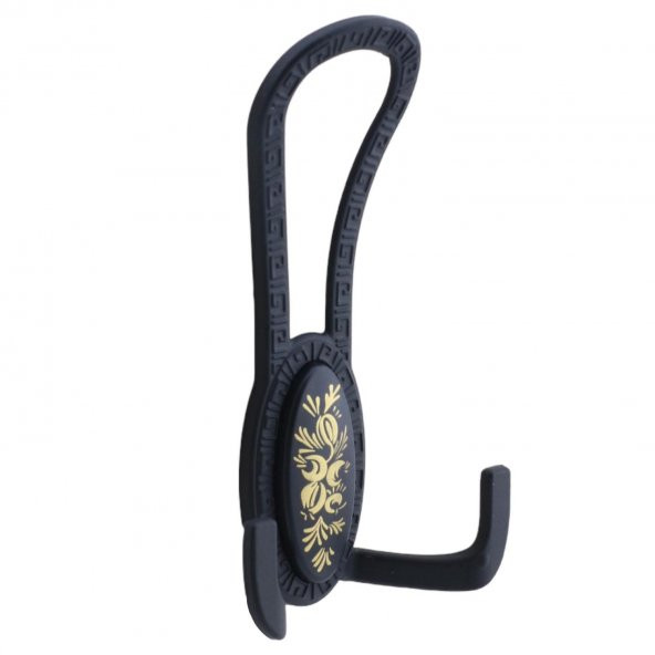 Mobilya Portmanto Vestiyer Duvar Banyo Askısı Metal Dolap Elbise Askılığı Mat Siyah Desenli - 2