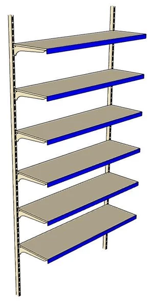 6 Katlı Market Rafı - Duvara Monte, Ekonomik Market Rafı  Turuncu 40x95 cm - Resim 2