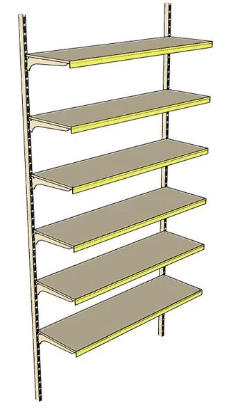 6 Katlı Market Rafı - Duvara Monte, Ekonomik Market Rafı  Siyah 40x95 cm