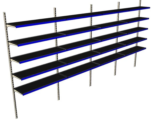 6 Katlı 4'lü Market Rafı - Duvara Monte, Ekonomik Market Rafı  Kırmızı 30x95 cm - Resim 12