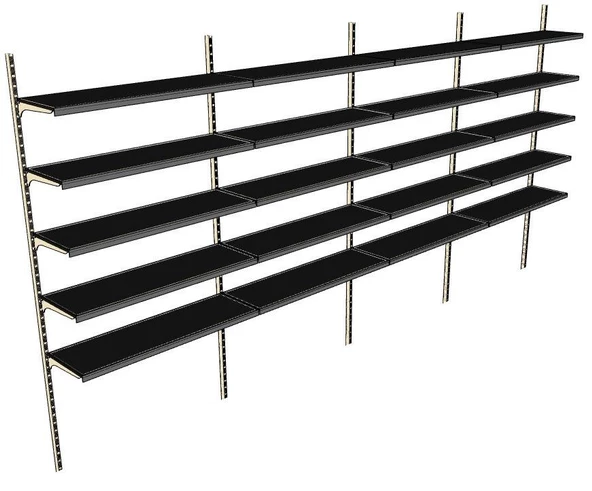6 Katlı 4'lü Market Rafı - Duvara Monte, Ekonomik Market Rafı  Sarı 30x75 cm - 11
