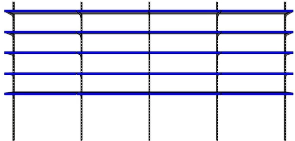 6 Katlı 4'lü Market Rafı - Duvara Monte, Ekonomik Market Rafı  Mavi 30x95 cm - Resim 8