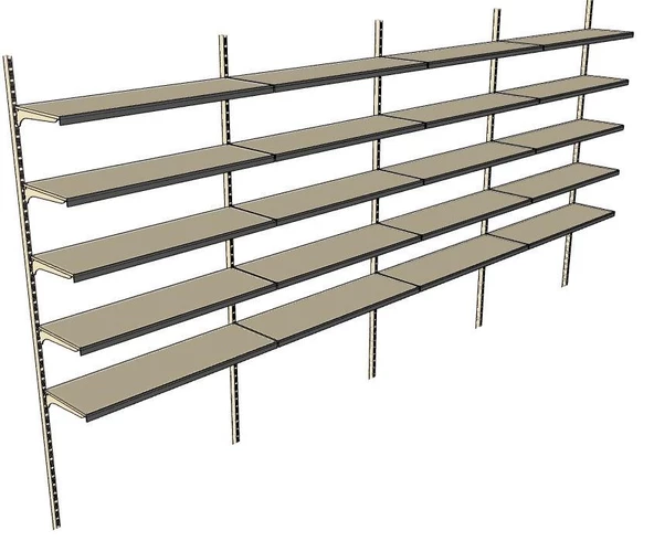 6 Katlı 4'lü Market Rafı - Duvara Monte, Ekonomik Market Rafı  Yeşil 40x75 cm - Resim 9