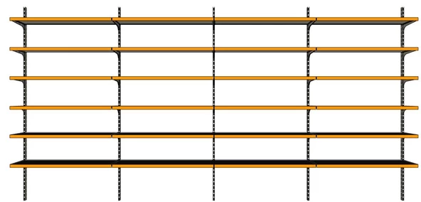 6 Katlı 4'lü Market Rafı - Duvara Monte, Ekonomik Market Rafı  Siyah 40x95 cm - Resim 3