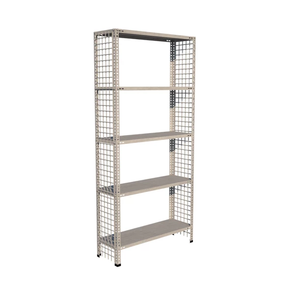 5 Katlı Galvaniz Tel Kafes Çelik Raf - Dekoratif Raf  43x60 cm 200 cm