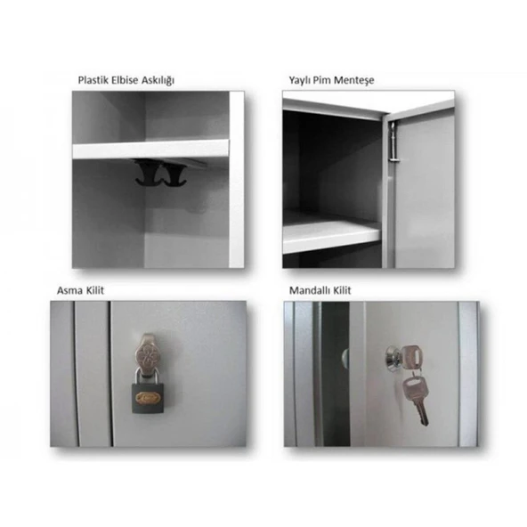 Ofis Standart 6'lı Soyunma Dolabı - Resim 2