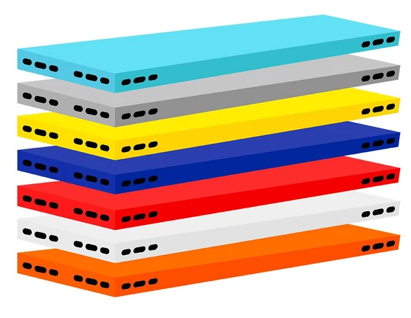 5 Katlı Mavi Renk Çelik Raf - Çiçeklik Rafı, Ofis Rafı  43x75 cm 150 cm 0.70 mm - Resim 2