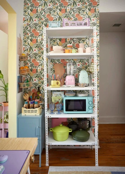 5 Katlı Beyaz Renk Çelik Raf - Çiçeklik Rafı, Ofis Rafı  31x75 cm 200 cm 0.70 mm ürün görseli