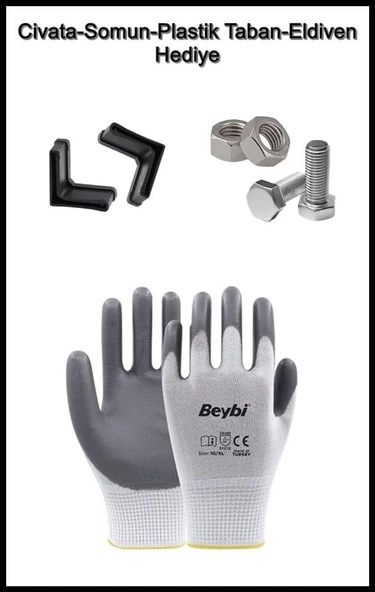 5 Katlı Beyaz Renk Çelik Raf - Çiçeklik Rafı, Ofis Rafı  31x60 cm 200 cm 0.70 mm - 3