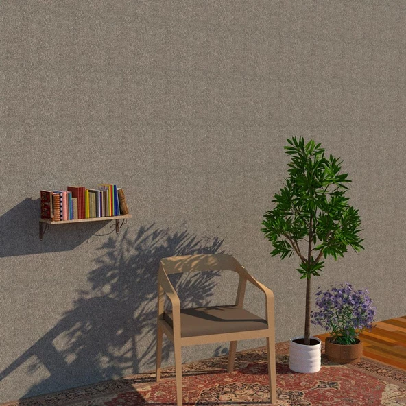 20x60 Cm Duvar Rafı - Ferforje Duvar Rafı, Duvara Monte Raf  Meşe Bakır