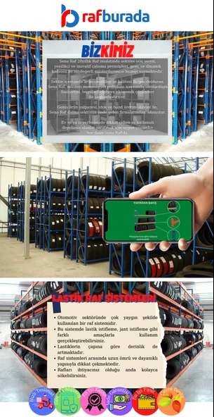 4 Katlı Lastik İstifleme Rafı   40x90 cm 200 cm - Resim 6