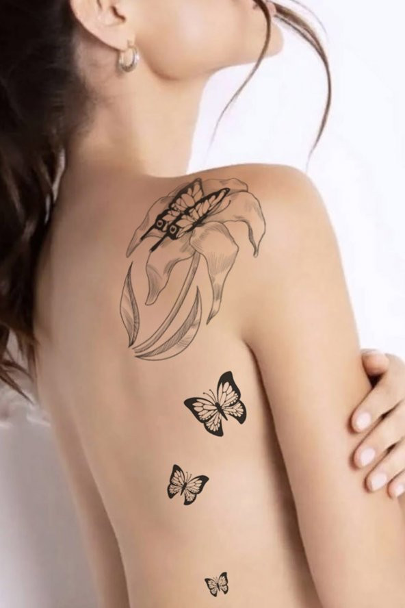 3Lü Geçici Dövme Seti,Geçici Tattoo ,Vücut Dövme,Kol Bilek Dövme,Boyun Dövme,Sırt Dövme - 3