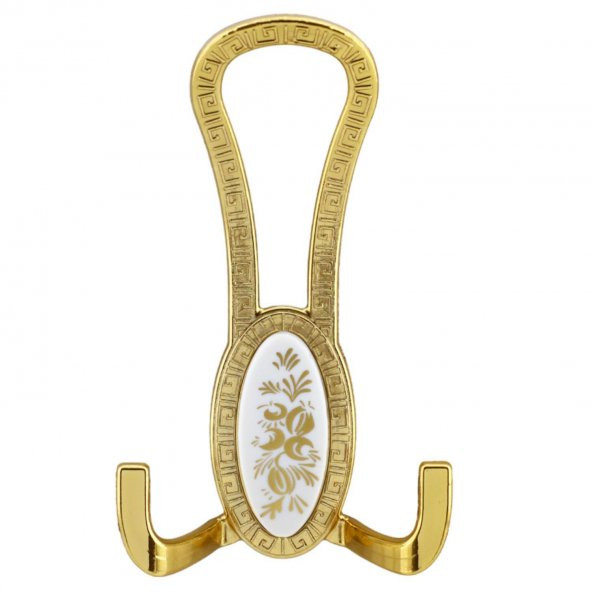 Dolap Portmanto Vestiyer Duvar Banyo Askısı Metal Dolap Elbise Askılığı Gold Beyaz Desenli - 6