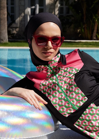 Tesettür Mayo Üstü - Pembe Fit