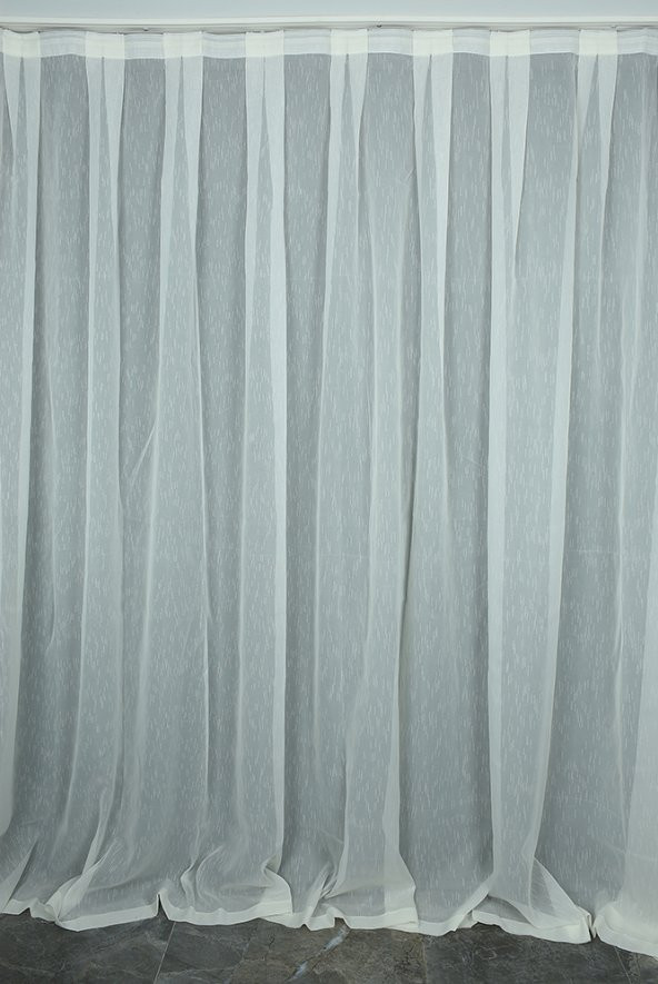 TTM MODEL KIRIK BEYAZ RENK TEK KANAT Hazır dikilmiş Pileli Fon Perde 300*260 cm