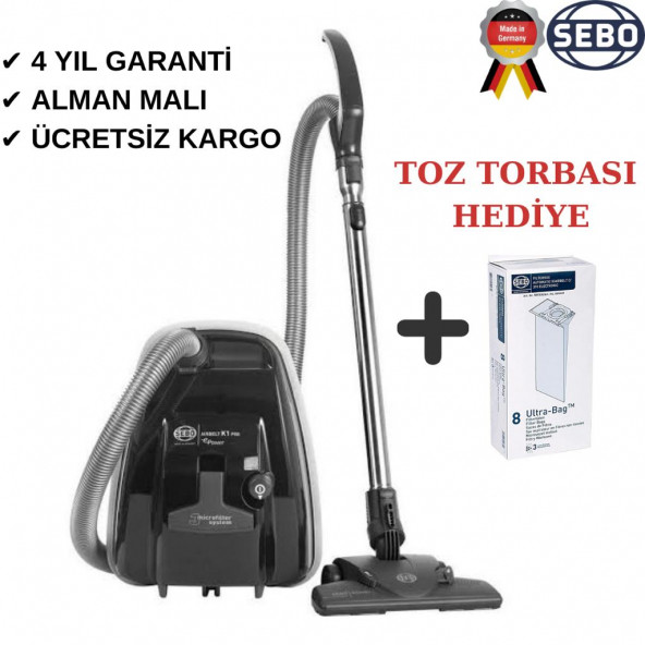 Sebo K1 Pet Animal 890 W Toz Torbalı Elektrikli Süpürge