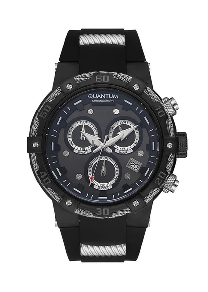 QUANTUM HNG688.651 SİYAH SİLİKON KORDON ERKEK KOL SAATİ ürün görseli 1