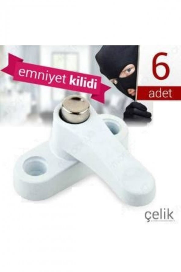 Pvc Kapı Pencere Emniyet Kilidi - Pimapen Kilidi - Çelik - 6 Adet