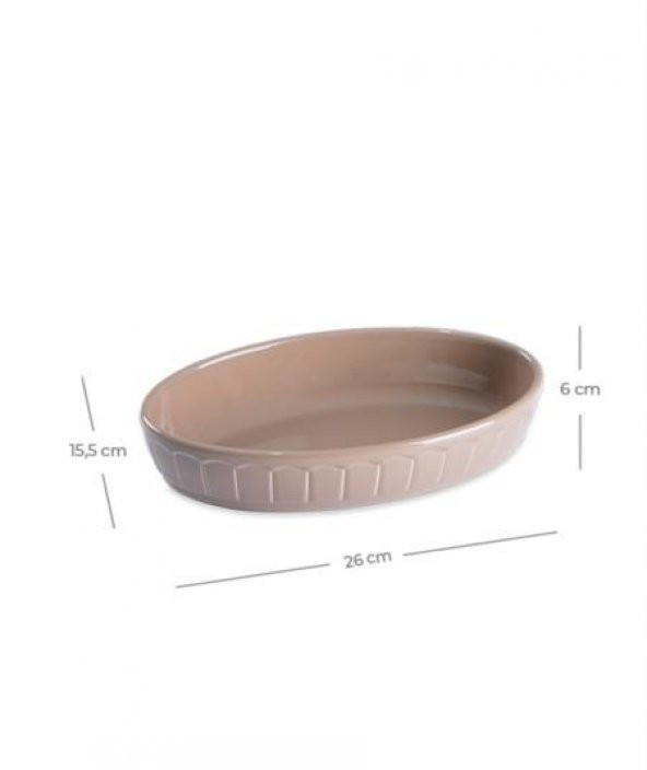 Acar 5599 Mina Porselen Oval Fırın Kabı 26 Cm - 3