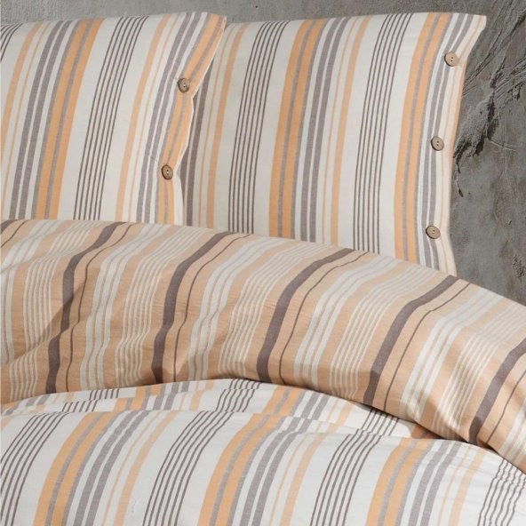 Clasy Butik Native Serisi Çift Kişilik Nevresim Takımı Velena v1 Somon - Resim 3