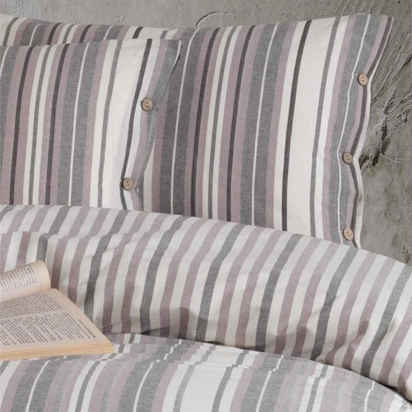 Clasy Butik Native Serisi Çift Kişilik Nevresim Takımı Rune v1 Lila - Resim 3