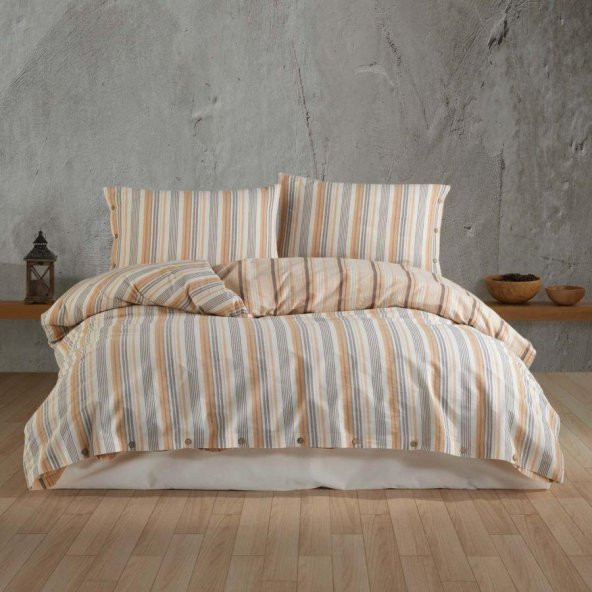 Clasy Butik Native Serisi Çift Kişilik Nevresim Takımı Velena v1 Somon ürün görseli