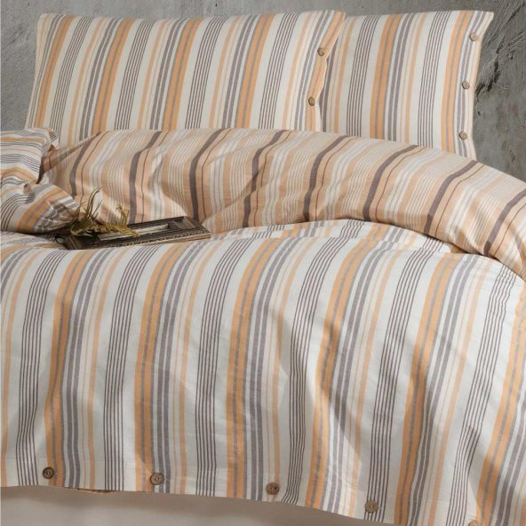 Clasy Butik Native Serisi Çift Kişilik Nevresim Takımı Velena v1 Somon - Resim 2