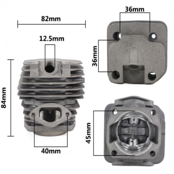 Kmtmak Motorlu testere 4500/5200 silindir piston set 45mm - Resim 2