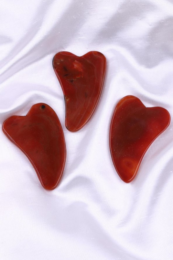 Akik Doğal Taş Gua Sha Yüz Masaj Taşı - 2